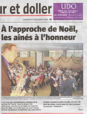 Animation repas des anciens - l'Alsace 6 12 09