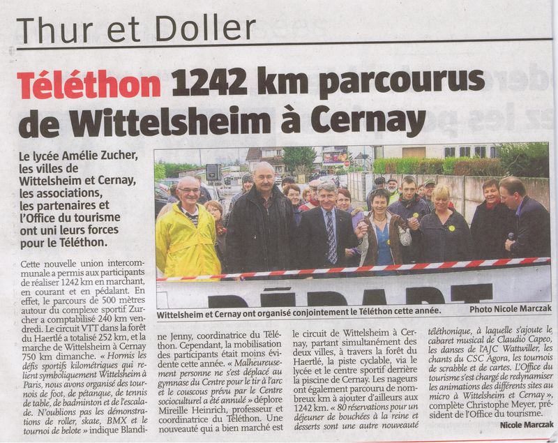 Départ Téléthon l'Alsace du 07 12 09