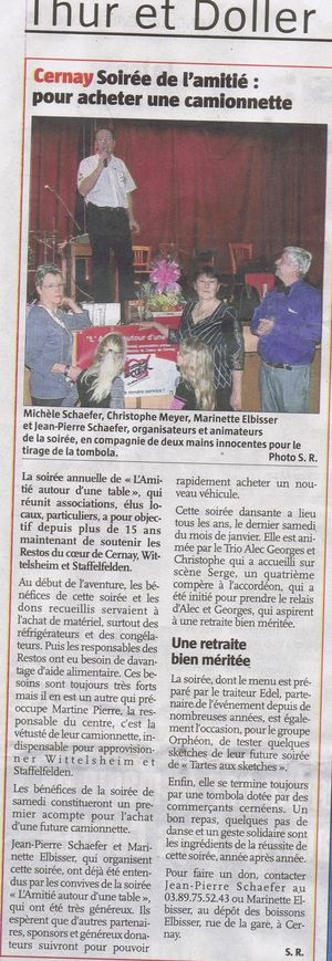 Soirée de l'amitié L'Alsace 02 02 10