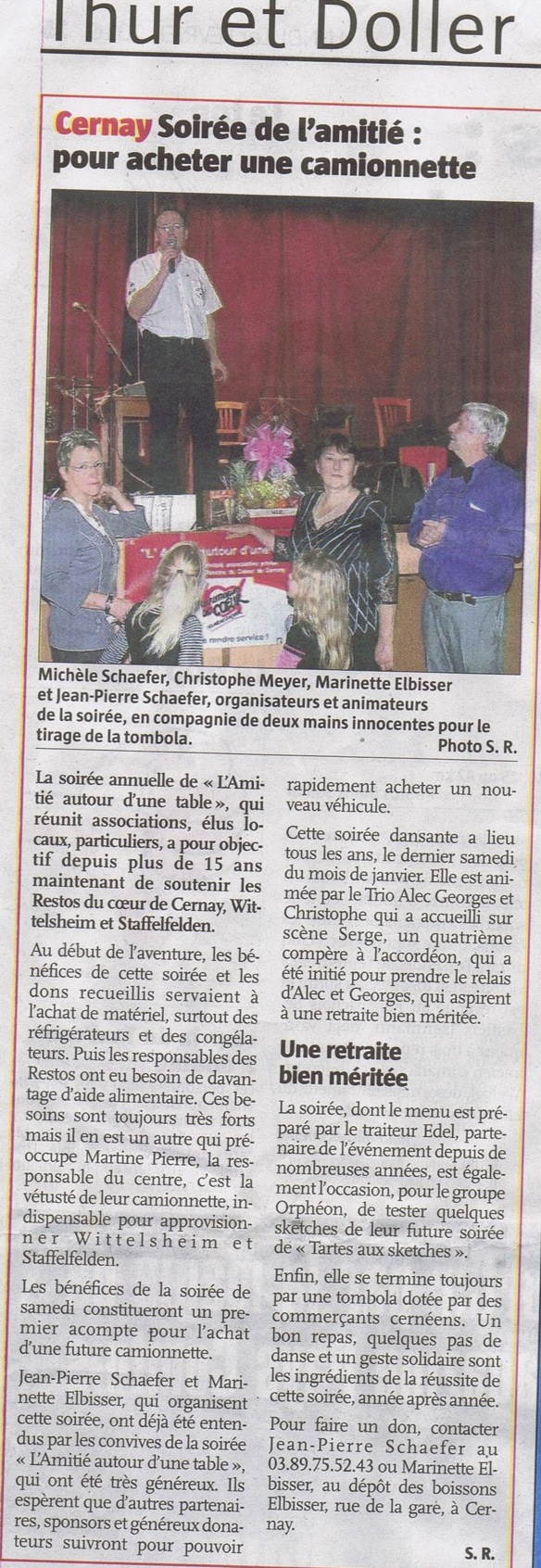 Soirée de l'amitié L'Alsace 02 02 10