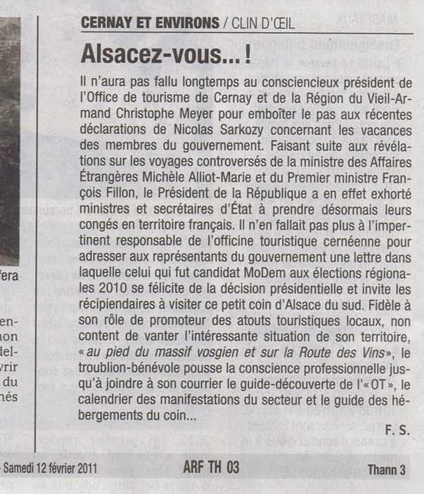 DNA 12 02 2011 - invitations faites aux ministres