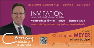 Carton invitation 28 février 2014 Christophe Meyer Cernay décidons ensemble