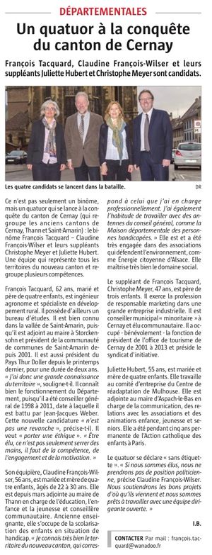 LAlsace Départementales 2015 annonce de candidature 01 15