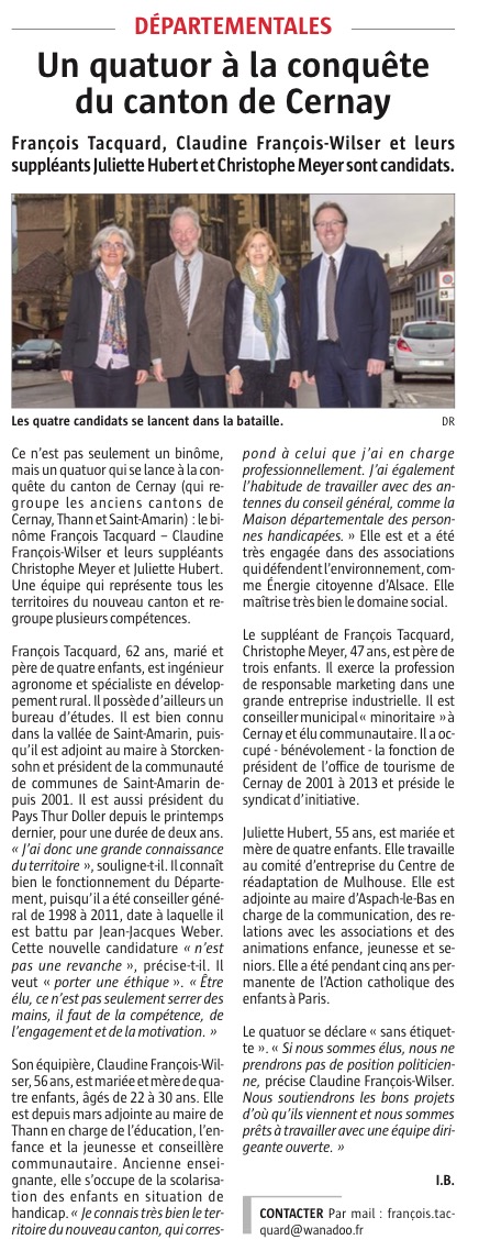 LAlsace Départementales 2015 annonce de candidature 01 15