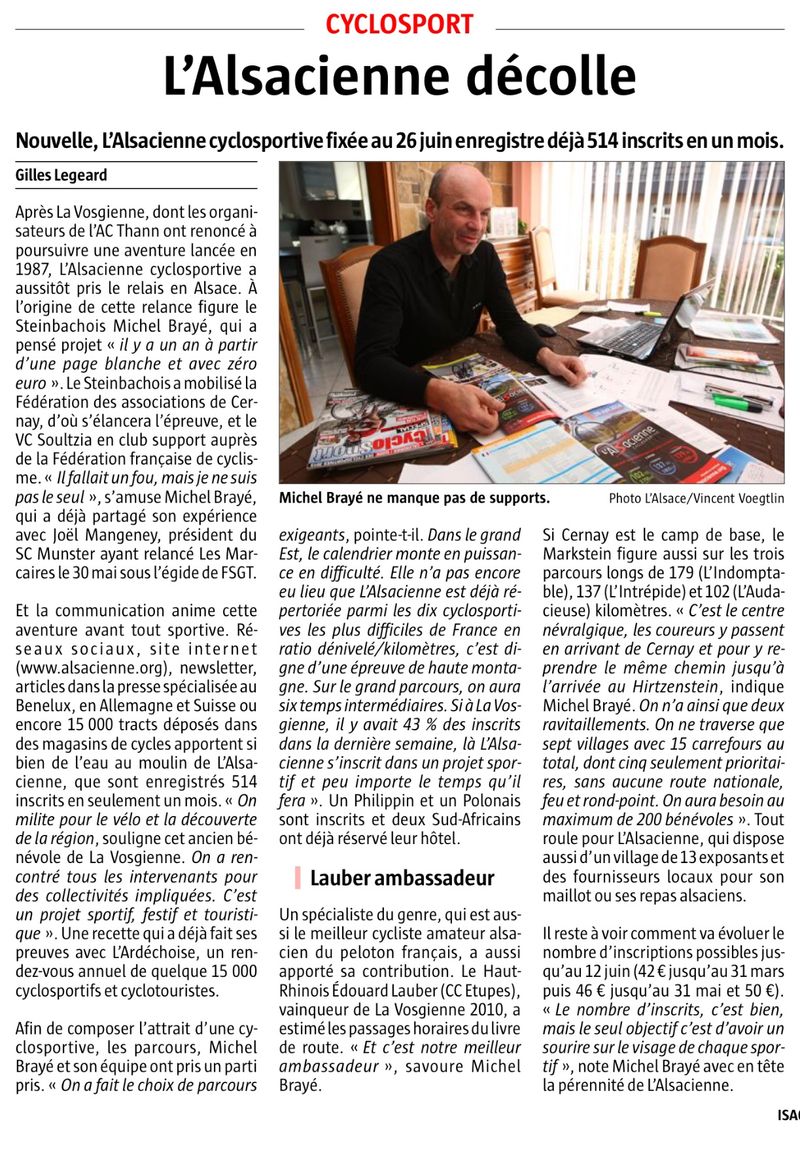 L'Alsace 02 03 2016
